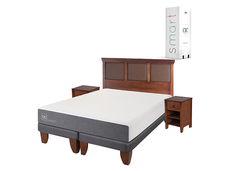 JUEGO DE DORMITORIO CIC CAMA EUROPEA SMART BD 2 PLAZAS + SET NEW TORINO CARAMELO - 2