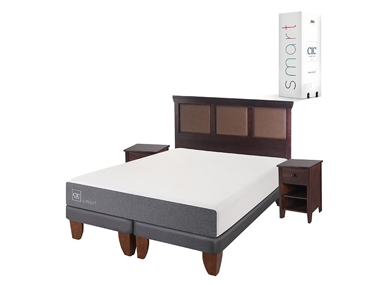 JUEGO DE DORMITORIO CIC CAMA EUROPEA SMART BD KING + SET NEW TORINO CHOCOLATE - 2