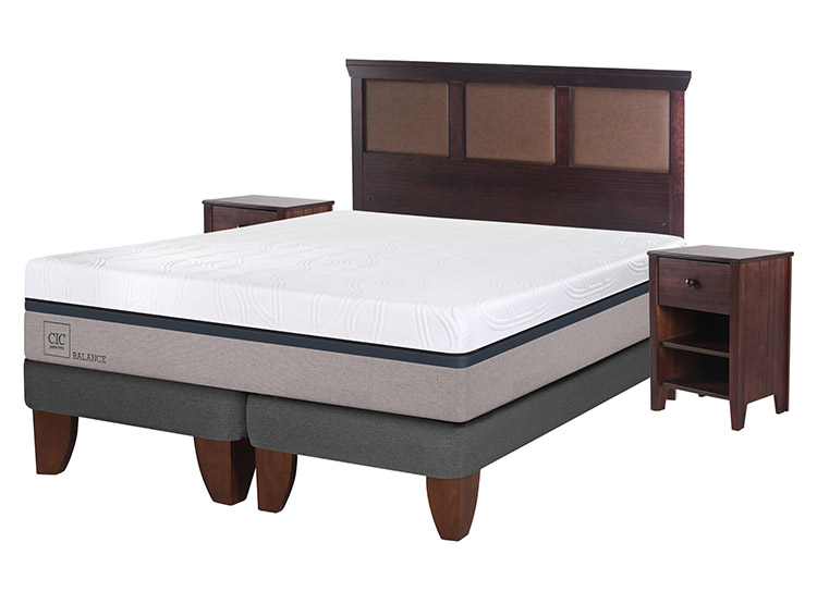 JUEGO DE DORMITORIO CIC CAMA EUROPEA BALANCE BD KING + SET NEW TORINO CHOCOLATE - 2