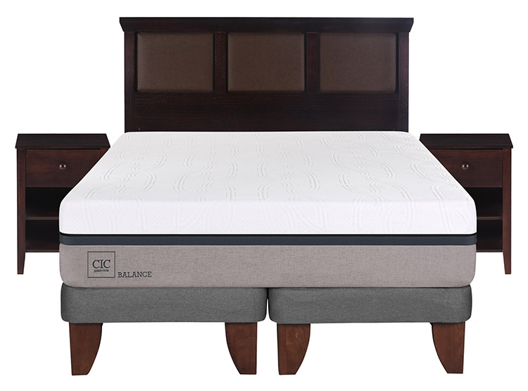 JUEGO DE DORMITORIO CIC CAMA EUROPEA BALANCE BD KING + SET NEW TORINO CHOCOLATE - 1