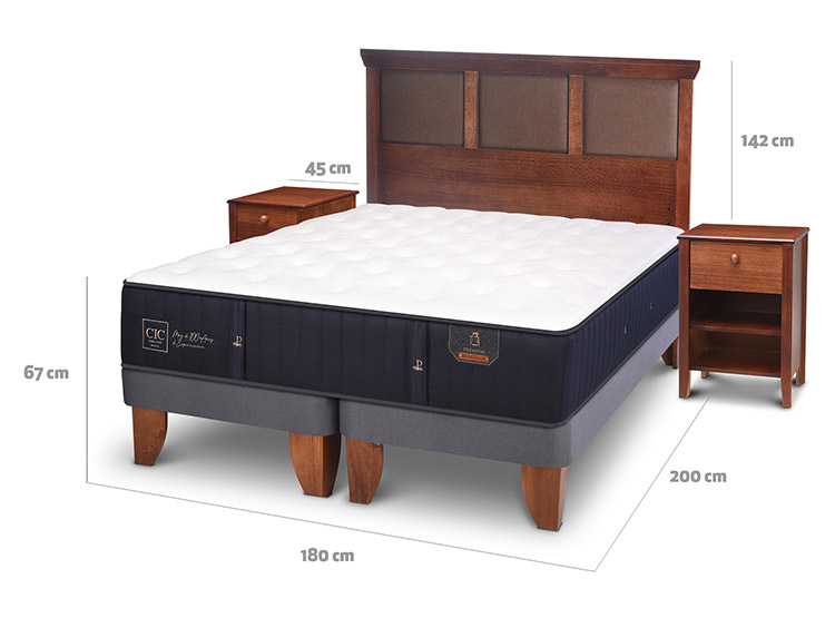 JUEGO DE DORMITORIO CIC CAMA EUROPEA PREMIUM KING + SET NEW TORINO - 3