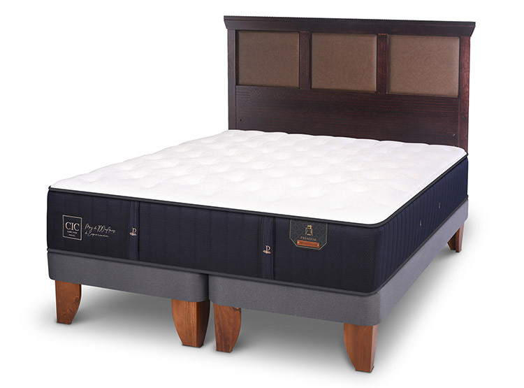 JUEGO DE DORMITORIO CIC CAMA EUROPEA PREMIUM BD 2 PLAZAS + RESPALDO NEW TORINO CHOCOLATE - 2