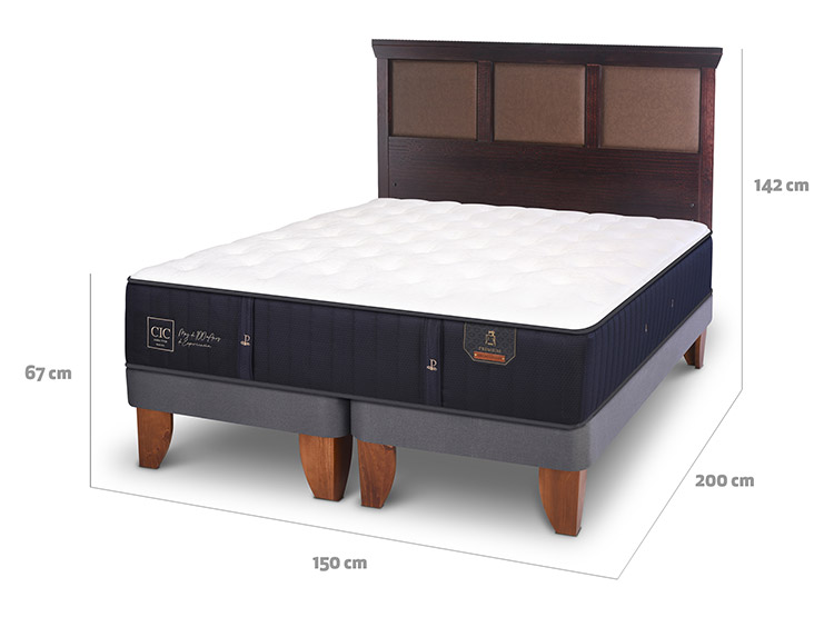 JUEGO DE DORMITORIO CIC CAMA EUROPEA PREMIUM BD 2 PLAZAS + RESPALDO NEW TORINO CHOCOLATE - 3