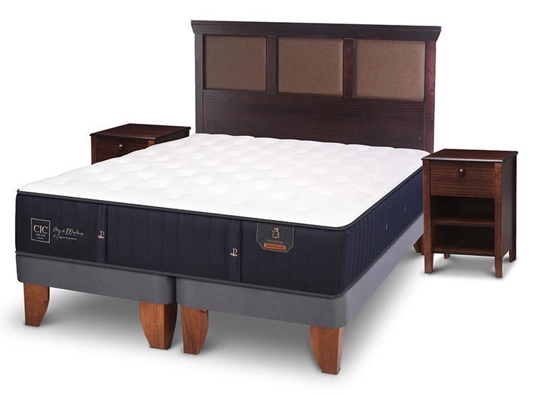 JUEGO DE DORMITORIO CIC CAMA EUROPEA PREMIUM KING + SET NEW TORINO CHOCOLATE - 2