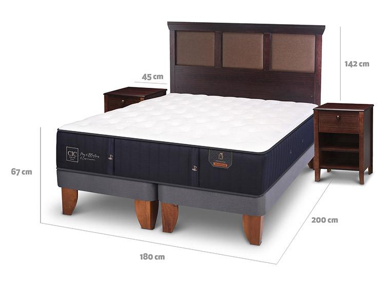 JUEGO DE DORMITORIO CIC CAMA EUROPEA PREMIUM KING + SET NEW TORINO CHOCOLATE - 3