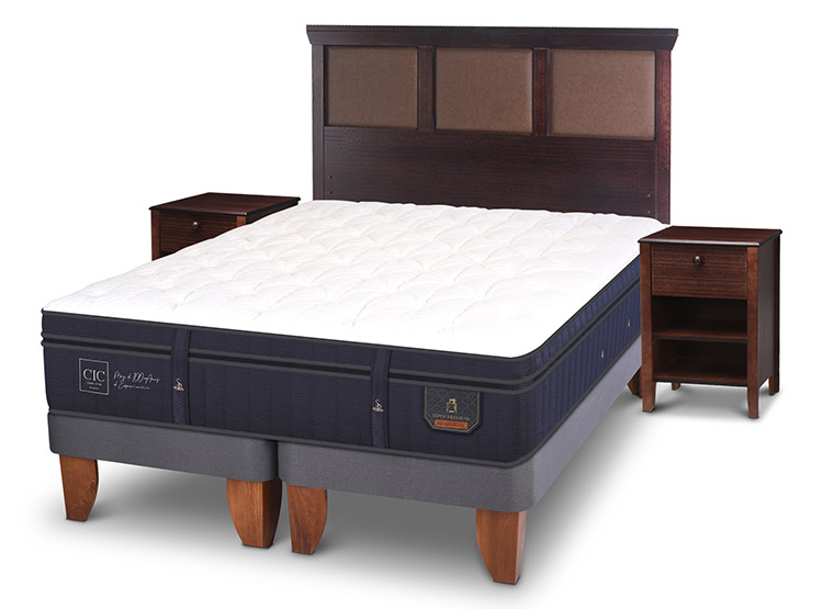 JUEGO DE DORMITORIO CIC CAMA EUROPEA SUPER PREMIUM BD 2 PLAZAS + NEW TORINO CHOCOLATE - 2