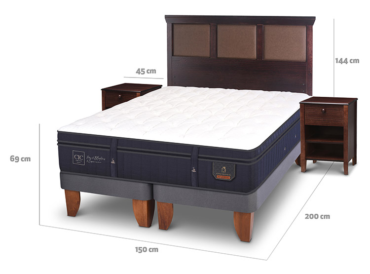 JUEGO DE DORMITORIO CIC CAMA EUROPEA SUPER PREMIUM BD 2 PLAZAS + NEW TORINO CHOCOLATE - 3