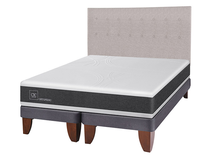 JUEGO DE DORMITORIO CIC CAMA EUROPEA NEW ORTOPEDIC BD KING + RESPALDO TIGRIS - 2