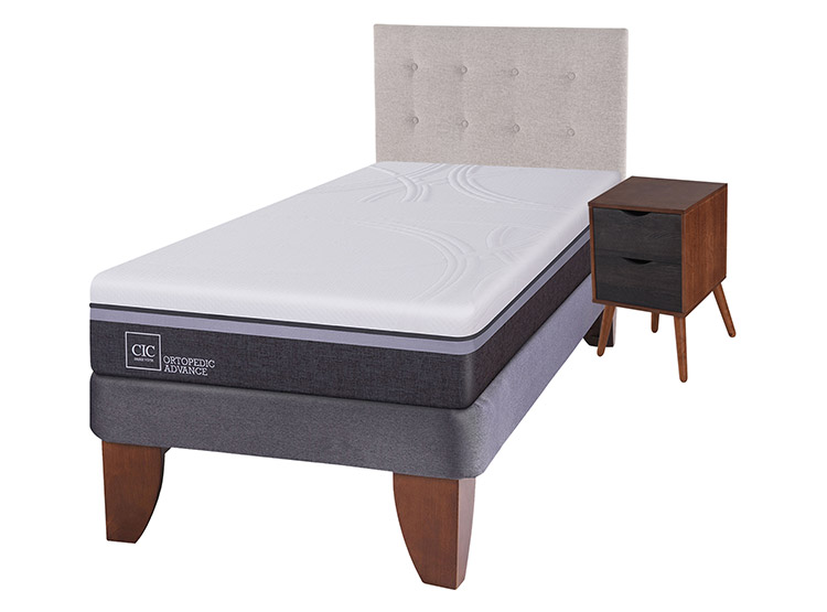 JUEGO DE DORMITORIO CIC CAMA EUROPEA ORTOPEDIC ADVANCE 1.5 PLAZAS + SET TIGRIS - 2