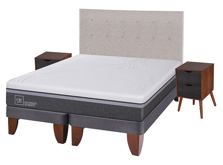 JUEGO DE DORMITORIO CIC CAMA EUROPEA ORTOPEDIC ADVANCE BD 2 PLAZAS + SET TIGRIS - 2