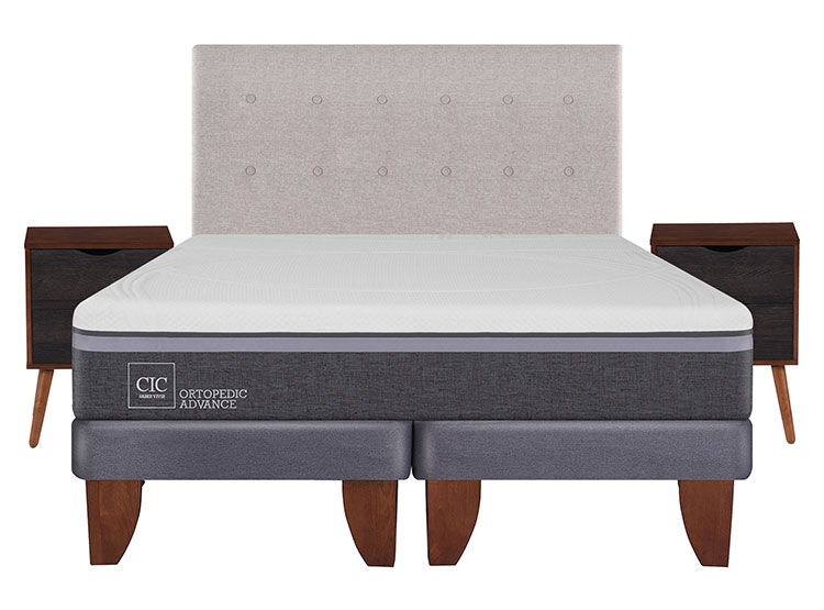 JUEGO DE DORMITORIO CIC CAMA EUROPEA ORTOPEDIC ADVANCE BD 2 PLAZAS + SET TIGRIS - 1