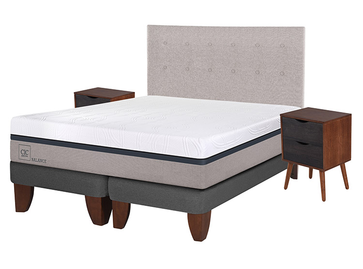 JUEGO DE DORMITORIO CIC CAMA EUROPEA BALANCE BD 2 PLAZAS + SET TIGRIS - 2