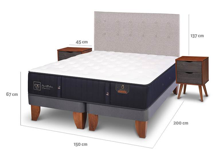 JUEGO DE DORMITORIO CIC CAMA EUROPEA PREMIUM BD 2 PLAZAS + SET TIGRIS - 3