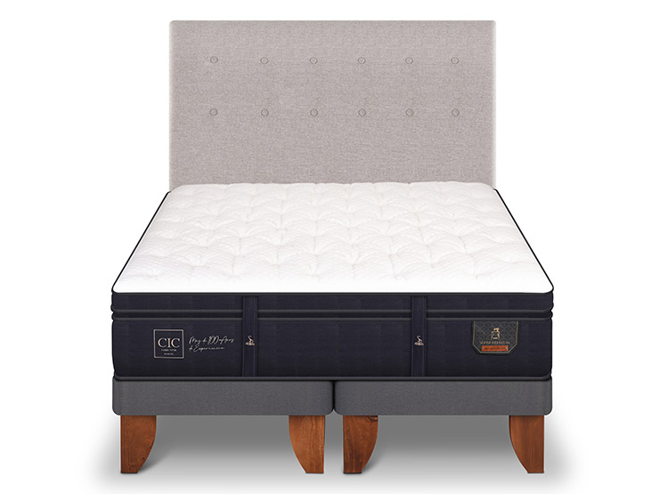 JUEGO DE DORMITORIO CIC CAMA EUROPEA SUPER PREMIUM BD 2 PLAZAS + RESPALDO TIGRIS - 1