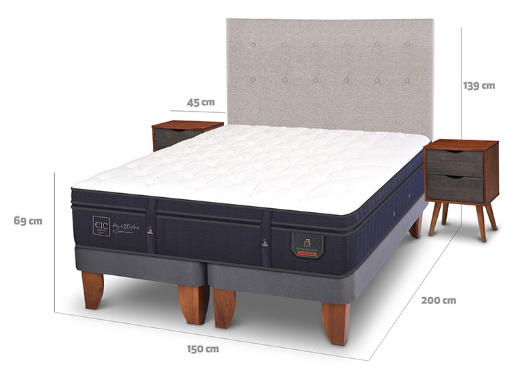JUEGO DE DORMITORIO CIC CAMA EUROPEA SUPER PREMIUM BD 2 PLAZAS + SET TIGRIS - 3