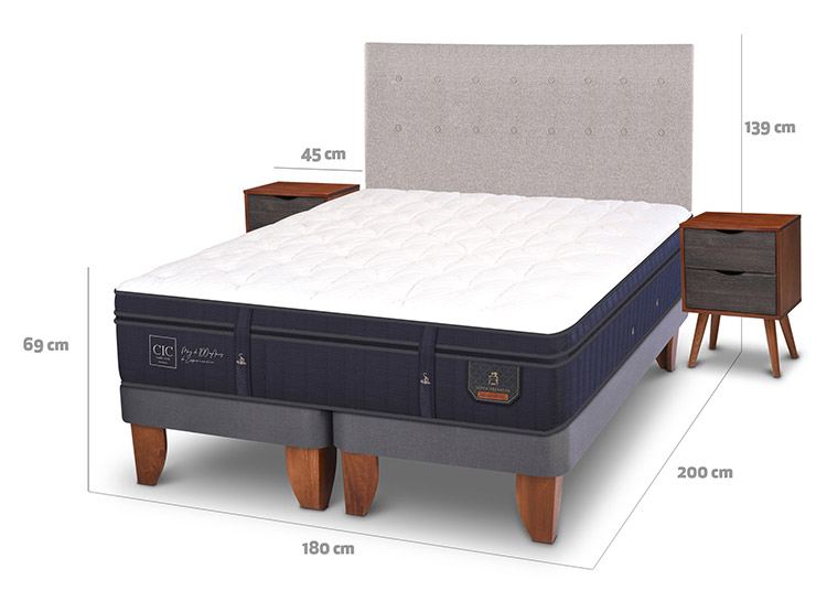 JUEGO DE DORMITORIO CIC CAMA EUROPEA SUPER PREMIUM KING + SET TIGRIS - 3