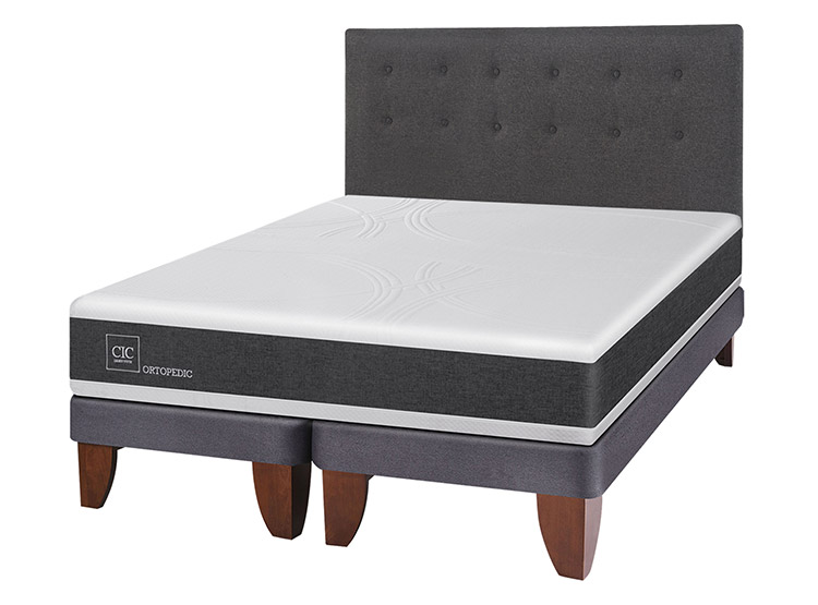 JUEGO DE DORMITORIO CIC CAMA EUROPEA NEW ORTOPEDIC BD 2 PLAZAS + RESPALDO EUFRATES - 2
