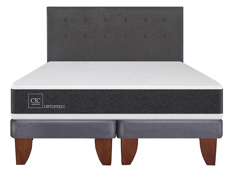 JUEGO DE DORMITORIO CIC CAMA EUROPEA NEW ORTOPEDIC BD 2 PLAZAS + RESPALDO EUFRATES - 1