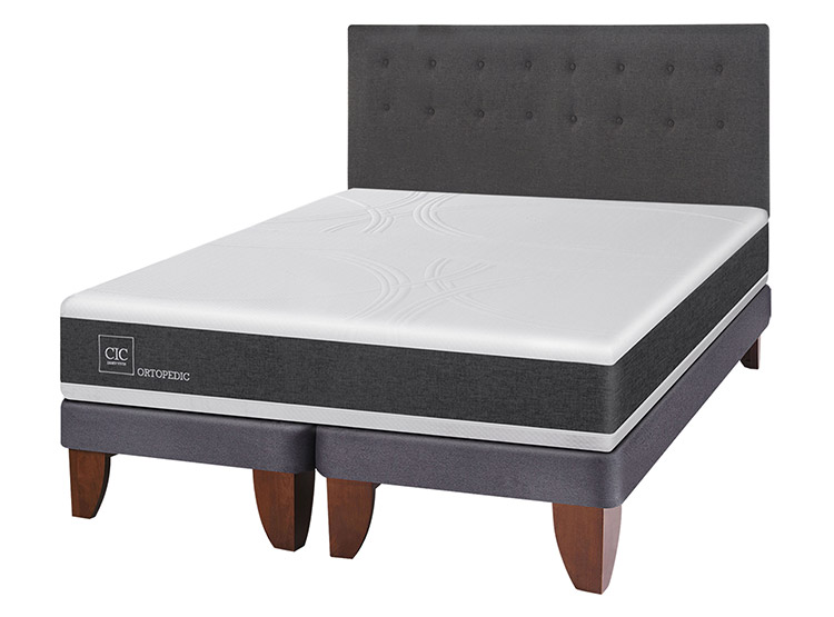 JUEGO DE DORMITORIO CIC CAMA EUROPEA NEW ORTOPEDIC BD KING + RESPALDO EUFRATES - 2