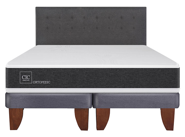 JUEGO DE DORMITORIO CIC CAMA EUROPEA NEW ORTOPEDIC BD KING + RESPALDO EUFRATES - 1