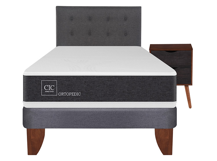 JUEGO DE DORMITORIO CIC CAMA EUROPEA NEW ORTOPEDIC 1.5 PLAZAS + SET EUFRATES - 1