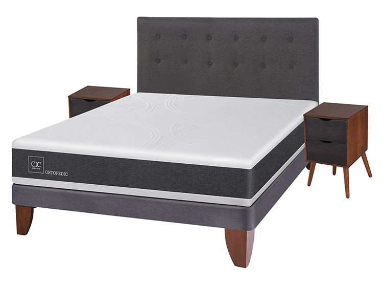 JUEGO DE DORMITORIO CIC CAMA EUROPEA NEW ORTOPEDIC BN 2 PLAZAS + SET EUFRATES - 2
