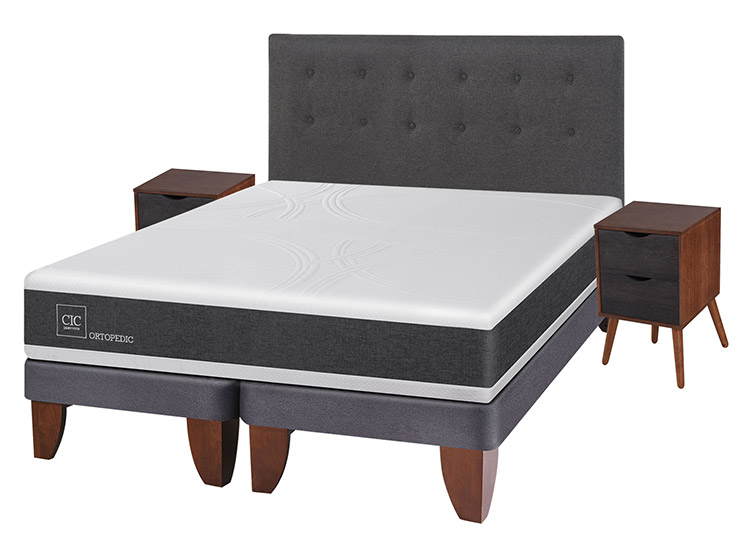 JUEGO DE DORMITORIO CIC CAMA EUROPEA NEW ORTOPEDIC BD 2 PLAZAS + SET EUFRATES - 2