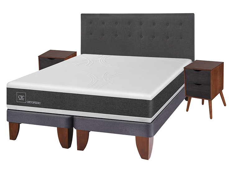 JUEGO DE DORMITORIO CIC CAMA EUROPEA NEW ORTOPEDIC KING + SET EUFRATES - 2
