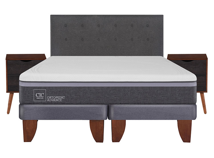 JUEGO DE DORMITORIO CIC CAMA EUROPEA ORTOPEDIC ADVANCE BD 2 PLAZAS + SET EUFRATES - 1