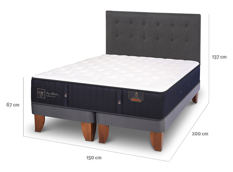 JUEGO DE DORMITORIO CIC CAMA EUROPEA PREMIUM BD 2 PLAZAS + RESPALDO EUFRATES - 3