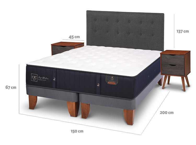 JUEGO DE DORMITORIO CIC CAMA EUROPEA PREMIUM BD 2 PLAZAS + SET EUFRATES - 3