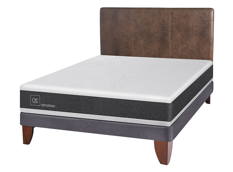 JUEGO DE DORMITORIO CIC CAMA EUROPEA NEW ORTOPEDIC BN 2 PLAZAS + RESPALDO BAKER - 2