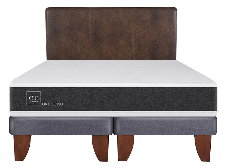 JUEGO DE DORMITORIO CIC CAMA EUROPEA NEW ORTOPEDIC BD KING + RESPALDO BAKER - 1