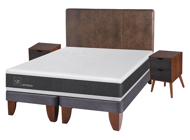 JUEGO DE DORMITORIO CIC CAMA EUROPEA NEW ORTOPEDIC BD KING + SET BAKER - 2