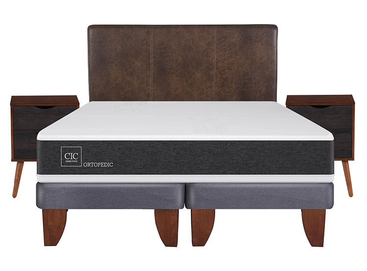 JUEGO DE DORMITORIO CIC CAMA EUROPEA NEW ORTOPEDIC BD KING + SET BAKER - 1
