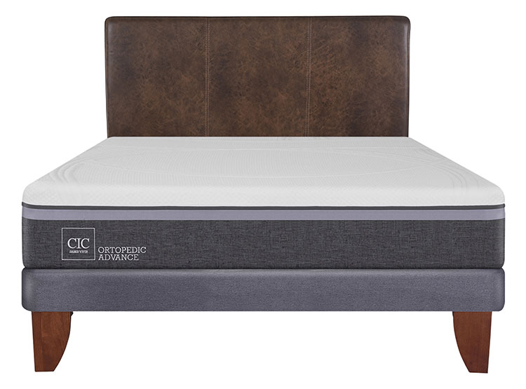 JUEGO DE DORMITORIO CIC CAMA EUROPEA ORTOPEDIC ADVANCE BN 2 PLAZAS + RESPALDO BAKER - 1