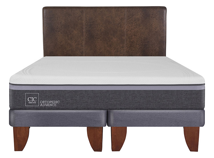 JUEGO DE DORMITORIO CIC CAMA EUROPEA ORTOPEDIC ADVANCE BD 2 PLAZAS + RESPALDO BAKER - 1