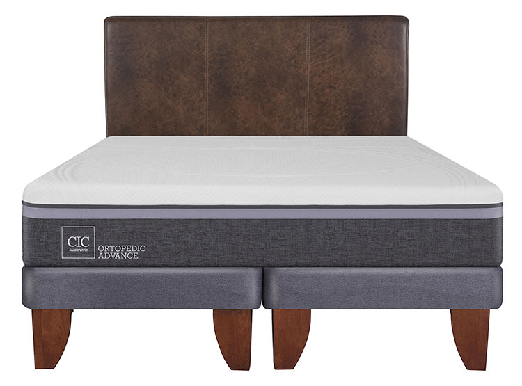 JUEGO DE DORMITORIO CIC CAMA EUROPEA ORTOPEDIC ADVANCE DB KING + RESPALDO BAKER - 1