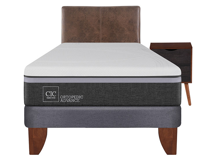 JUEGO DE DORMITORIO CIC CAMA EUROPEA ORTOPEDIC ADVANCE 1.5 PLAZAS + SET BAKER - 1