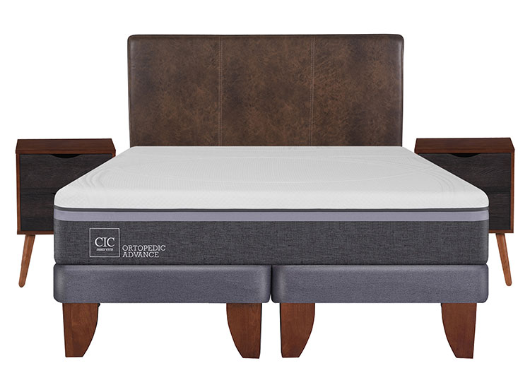 JUEGO DE DORMITORIO CIC CAMA EUROPEA ORTOPEDIC ADVANCE BD 2 PLAZAS + SET BAKER - 1