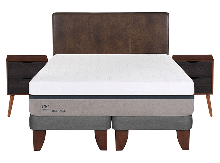JUEGO DE DORMITORIO CIC CAMA EUROPEA BALANCE BD 2 PLAZAS + SET BAKER - 1