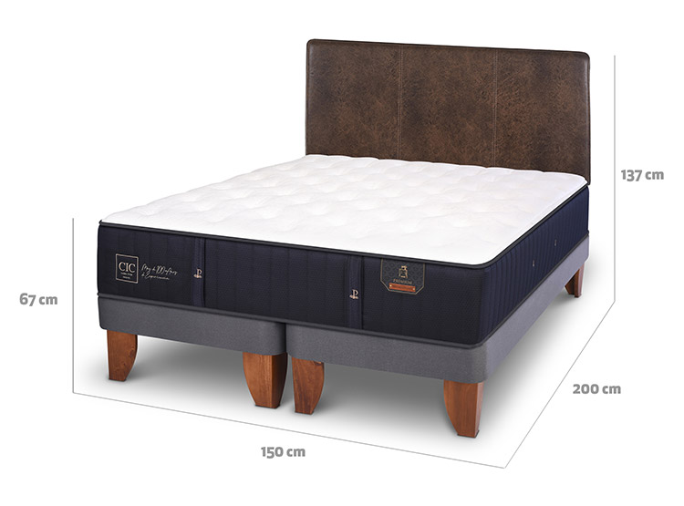 JUEGO DE DORMITORIO CIC CAMA EUROPEA PREMIUM BD 2 PLAZAS + RESPALDO BAKER - 3