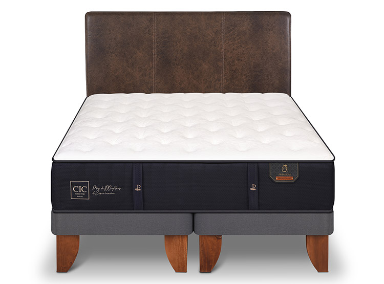 JUEGO DE DORMITORIO CIC CAMA EUROPEA PREMIUM BD 2 PLAZAS + RESPALDO BAKER - 1