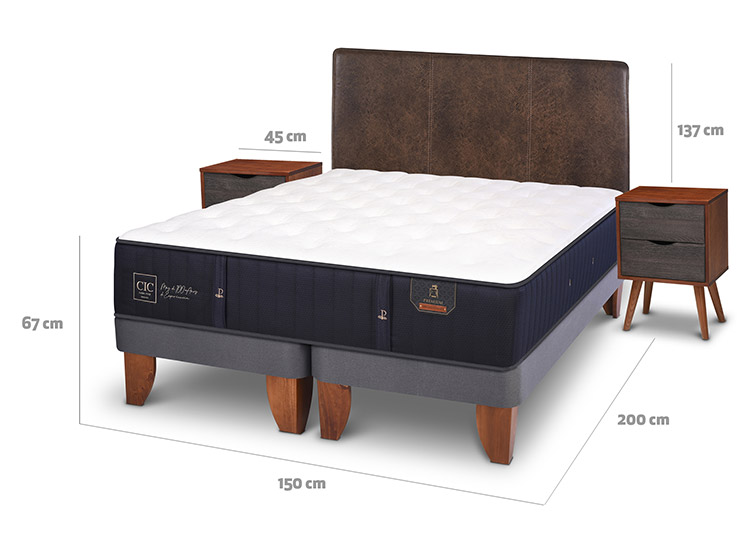 JUEGO DE DORMITORIO CIC CAMA EUROPEA PREMIUM BD 2 PLAZAS + SET BAKER - 3