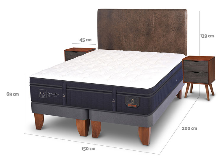 JUEGO DE DORMITORIO CIC CAMA EUROPEA SUPER PREMIUM BD 2 PLAZAS + SET BAKER - 3