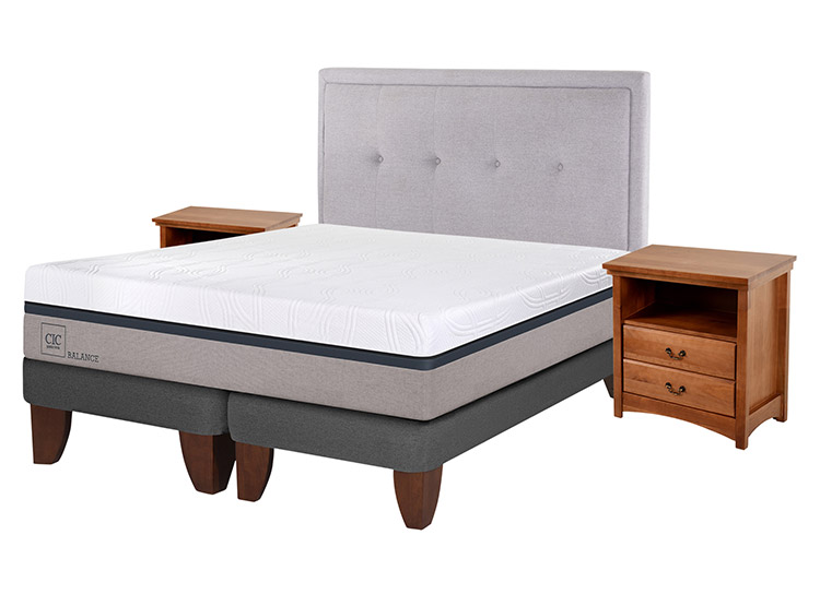 JUEGO DE DORMITORIO CIC CAMA EUROPEA BALANCE BD 2 PLAZAS + SET GANGES - 2