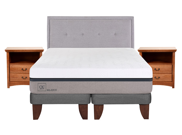 JUEGO DE DORMITORIO CIC CAMA EUROPEA BALANCE BD 2 PLAZAS + SET GANGES - 1