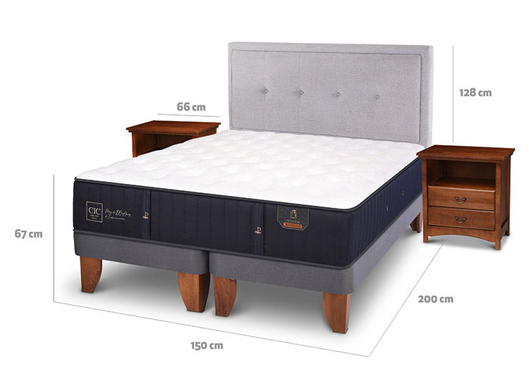 JUEGO DE DORMITORIO CIC CAMA EUROPEA PREMIUM BD 2 PLAZAS + SET GANGES - 3