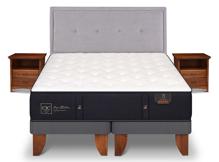 JUEGO DE DORMITORIO CIC CAMA EUROPEA PREMIUM BD 2 PLAZAS + SET GANGES - 1