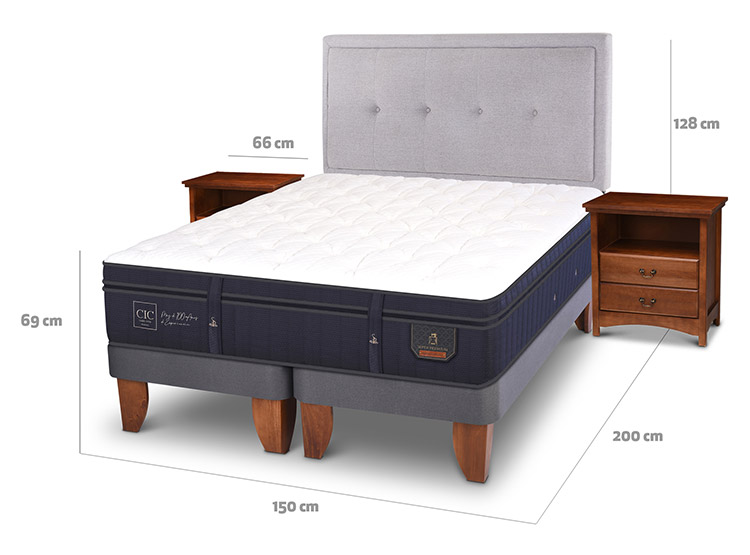 JUEGO DE DORMITORIO CIC CAMA EUROPEA SUPER PREMIUM BD 2 PLAZAS + SET GANGES - 3